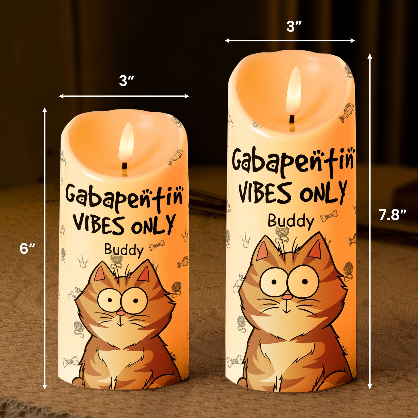 Gabapentin Vibes Only Funny Veterinary - Personalized LED Candle