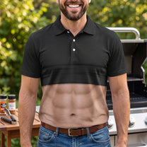 Gag-Gift For Him, Funny Belly For Men, Dad Bod, Muscle, Beer Belly Hilarious Party - Personalized Polo Shirt 3