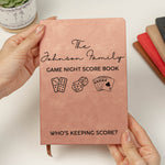 Game Night Score Book For Family, Couples, Grandparents, Board Game Lover - Personalized Leather Journal