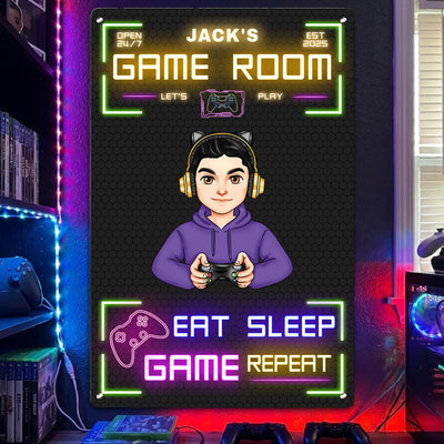 Game Room Decor - Personalized Metal Sign