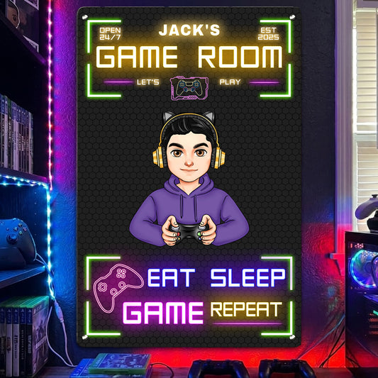 Game Room Decor - Personalized Metal Sign