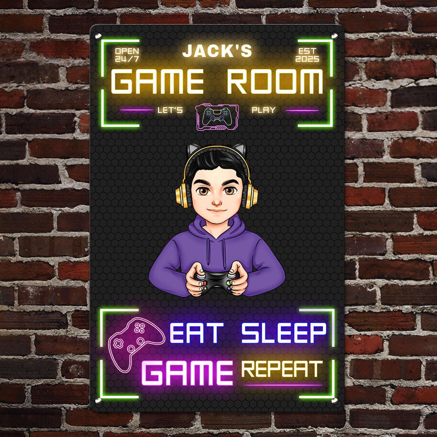 Game Room Decor - Personalized Metal Sign