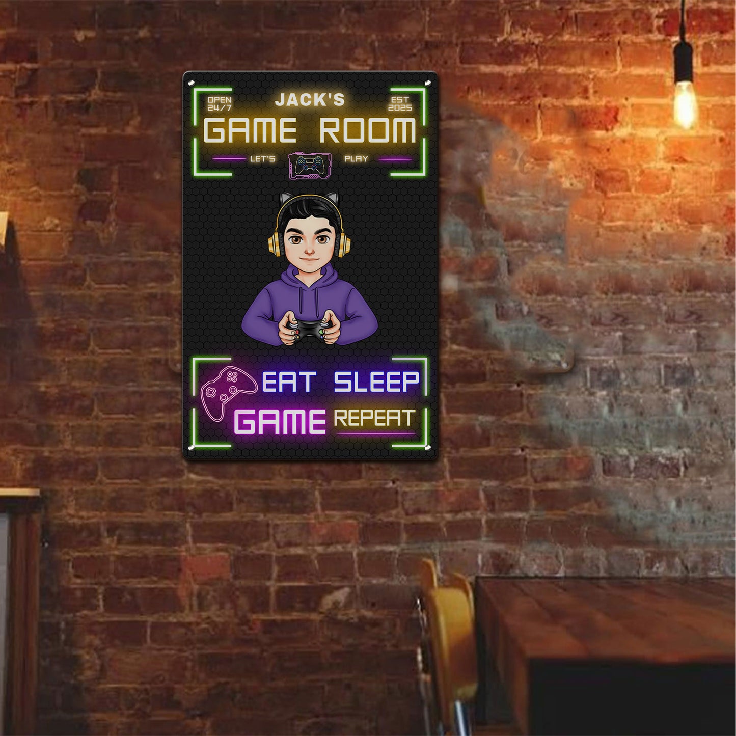 Game Room Decor - Personalized Metal Sign