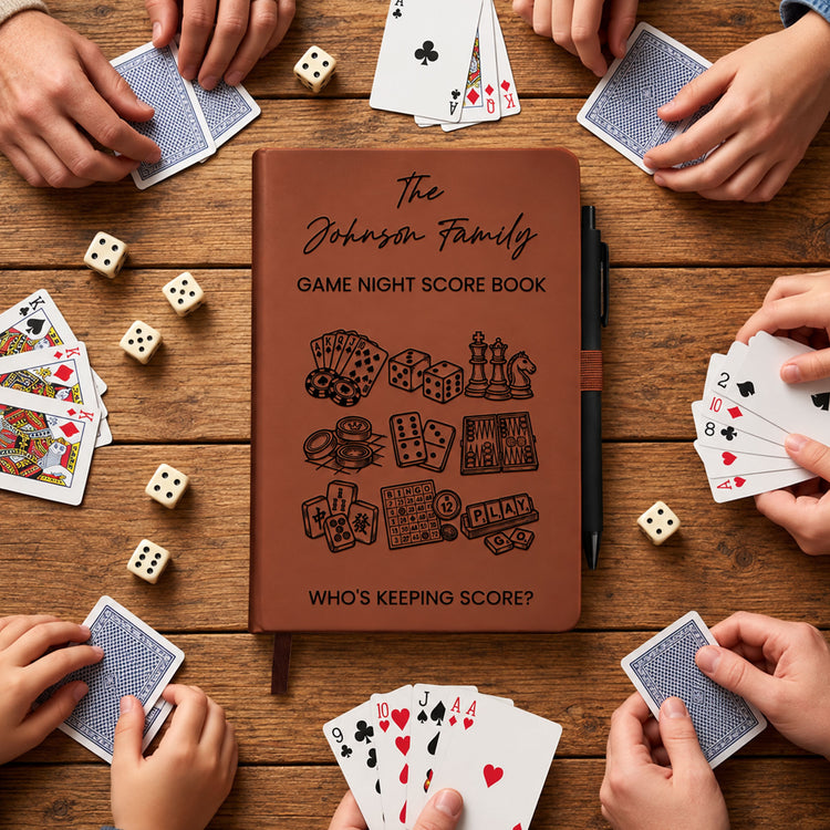 Game-Night-Score-Book-Custom-Family-Name,-Note-With-Pen-Personalized-Journal-1