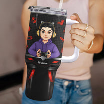Gamer Nutrition Fact - Personalized 40oz Tumbler With Straw