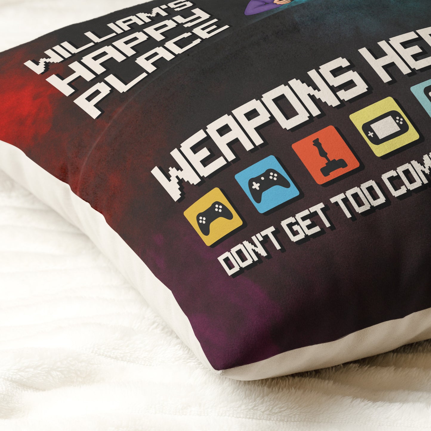Gamer's Happy Place - Personalized Pocket Pillow (Insert Included)