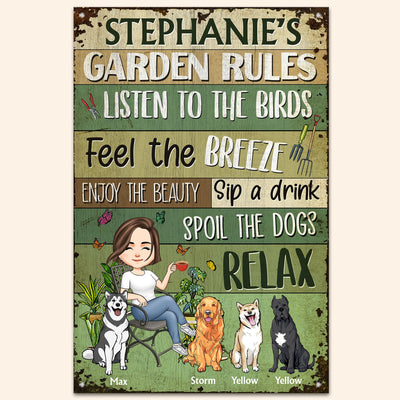 Garden Rules  - Personalized Metal Sign