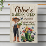 Garden Rules Yard Outdoor Farmhouse Lawn Decor - Personalized Flag