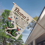 Garden Rules Yard Outdoor Farmhouse Lawn Decor - Personalized Flag