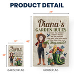 Garden Rules Yard Outdoor Farmhouse Lawn Decor - Personalized Flag