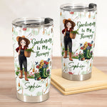 Gardening Is My Therapy Cartoon Version - Personalized Tumbler Cup