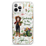 Gardening Is My Therapy - Personalized Clear Phone Case
