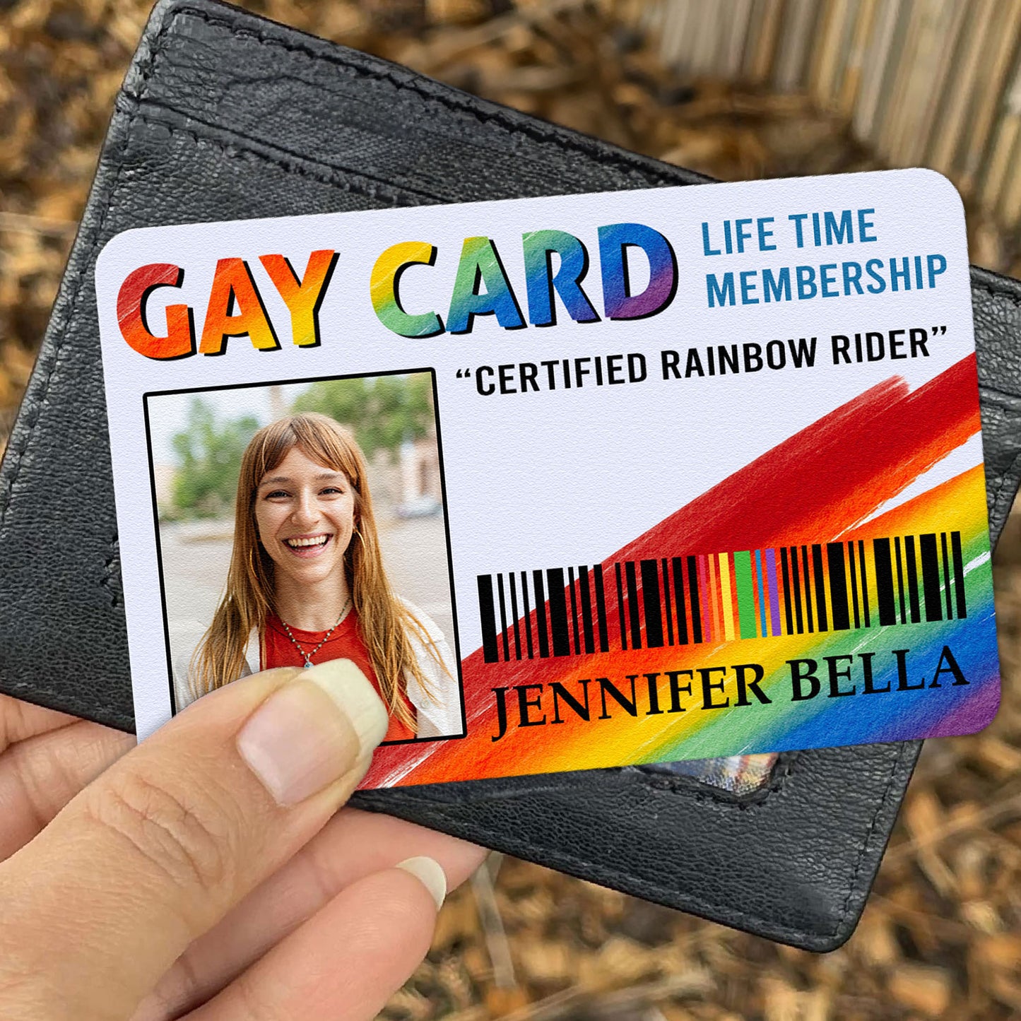 Gay Pride Card - Personalized Photo Aluminum Wallet Card