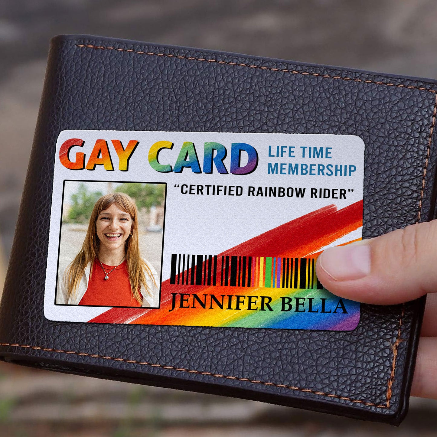 Gay Pride Card - Personalized Photo Aluminum Wallet Card