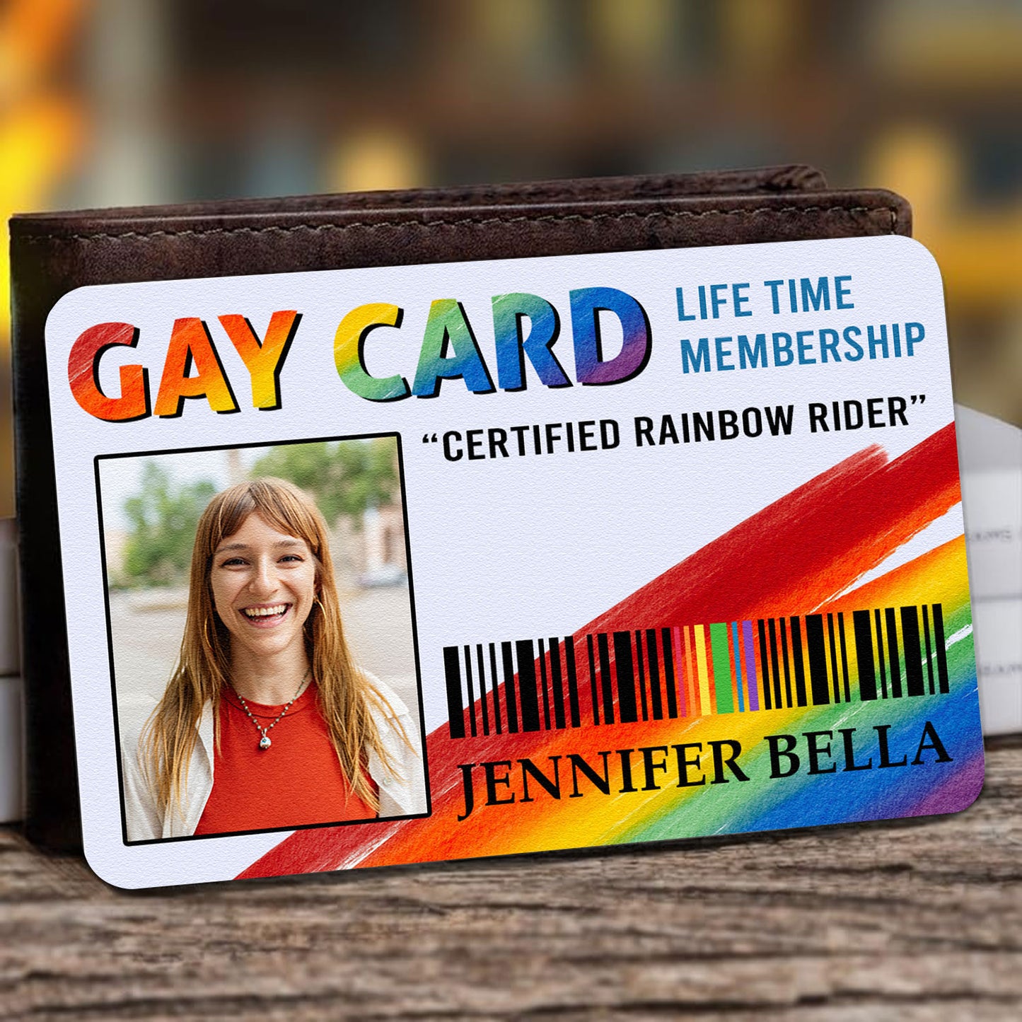 Gay Pride Card - Personalized Photo Aluminum Wallet Card