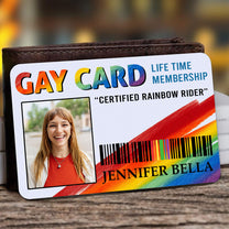Gay Pride Card - Personalized Photo Aluminum Wallet Card
