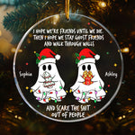 Ghost Friends Funny - Personalized Acrylic Ornament - Gift For Friend, Halloween Ornament
