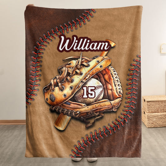 Gift For Baseball, Softball Lovers - Personalized Blanket