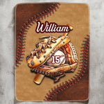 Gift For Baseball, Softball Lovers - Personalized Blanket