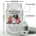 Gift For Besties Good Friends Are Like Stars - Personalized Mason Jar Light