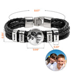Gift For Brother - Personalized Photo Leather Bracelet