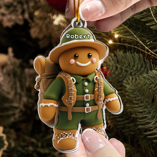 Gift For Camping Lovers Gingerbread - Personalized Acrylic Ornament