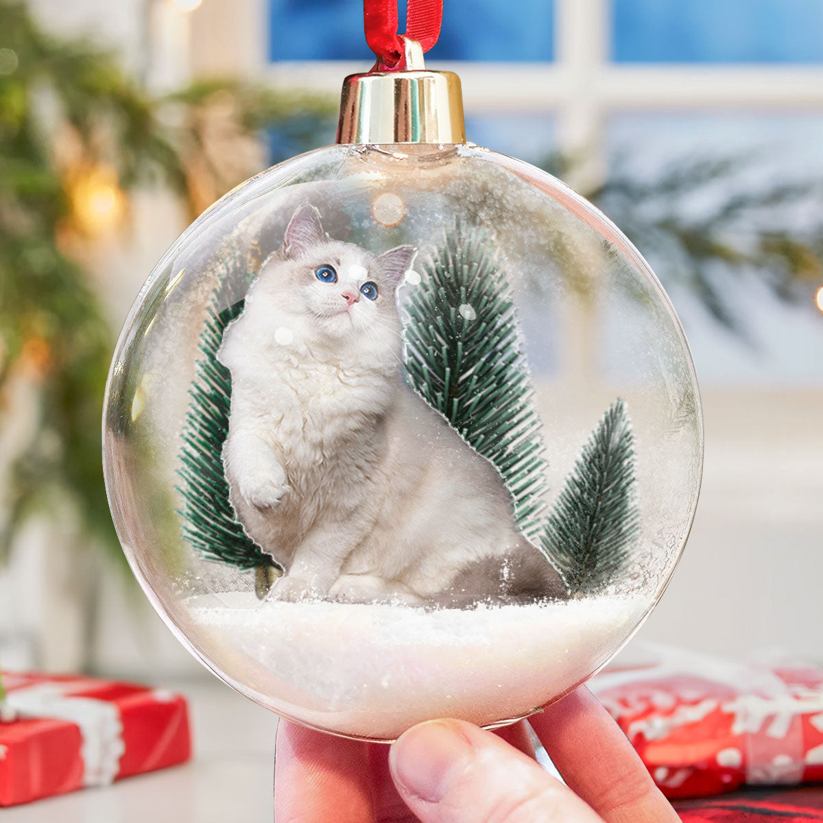 Gift For Cat Lovers Cat Mom Cat Dad - Personalized Christmas Ball Photo Ornament