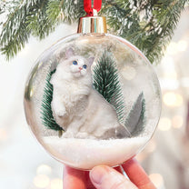 Gift For Cat Lovers Cat Mom Cat Dad - Personalized Christmas Ball Photo Ornament