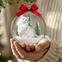 Gift For Cat Lovers Cat Mom Cat Dad - Personalized Christmas Ball Photo Ornament