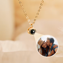 Gift For Couple Wife Girlfriend - Personalized Photo Projection Necklace