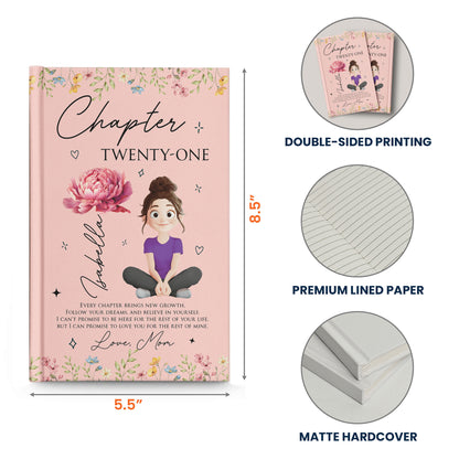 Gift For Daughter Granddaughter Birth Flower - Personalized Hardcover Journal