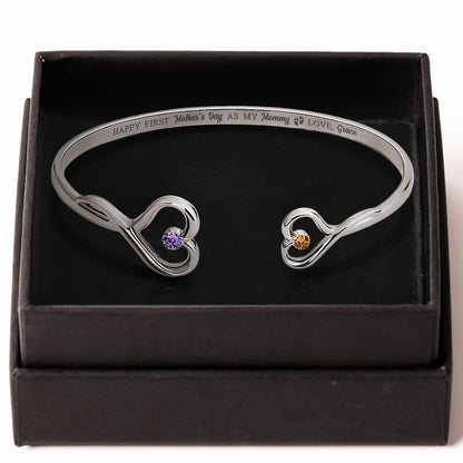 Gift For First Mother's Day - Personalized Heart Bracelet