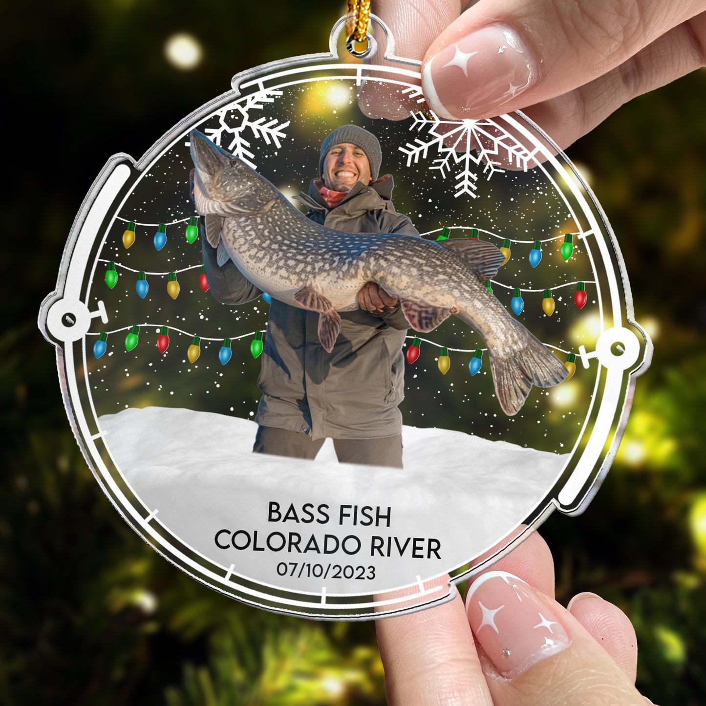 Gift For Fishing Lovers Fishing Photo - Personalized Acrylic Photo Ornament