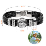 Gift For Golf Dad - Personalized Photo Leather Bracelet