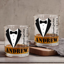 Gift For Groom And Groomsmen In Wedding - Personalized Whiskey Glass