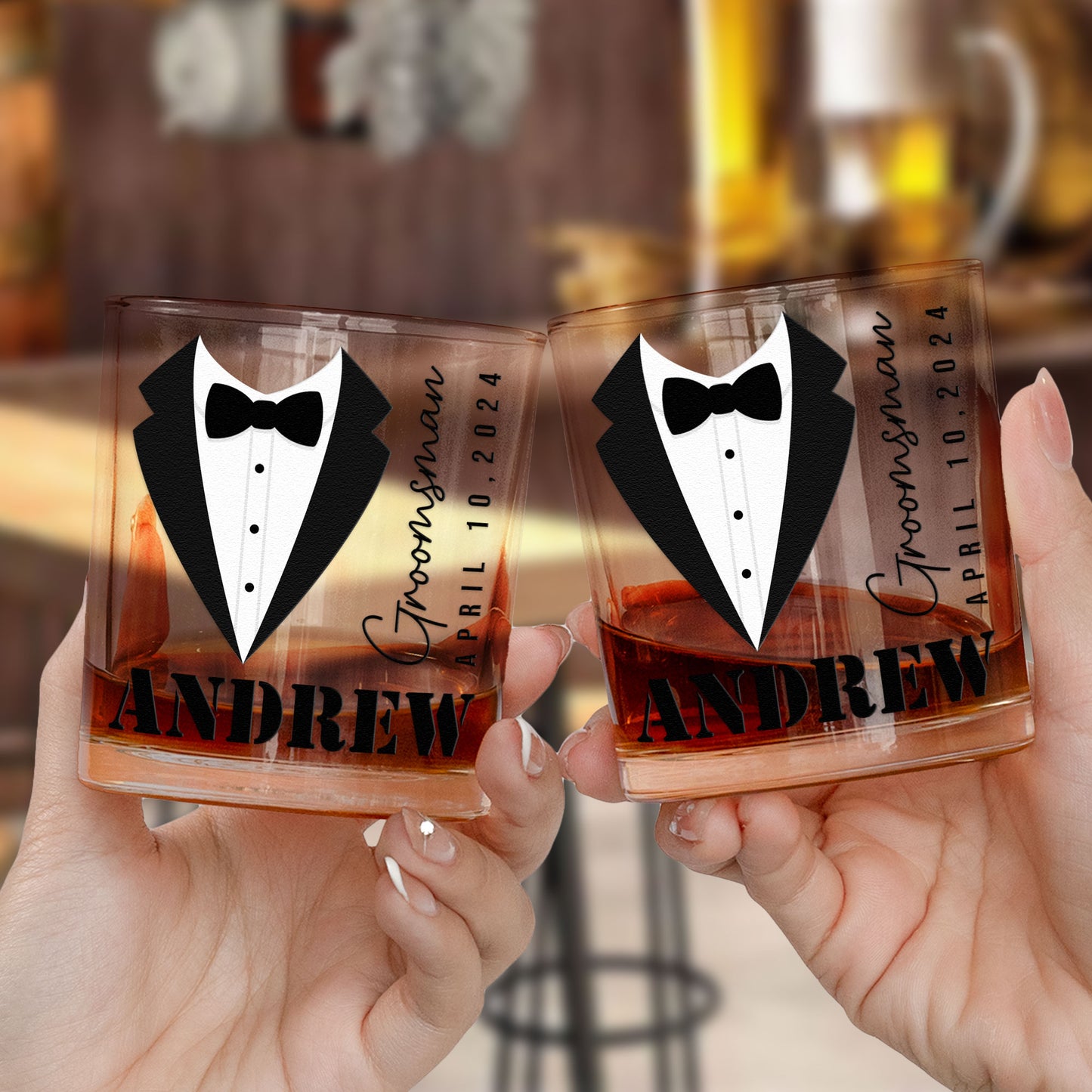 Gift For Groom And Groomsmen In Wedding - Personalized Whiskey Glass