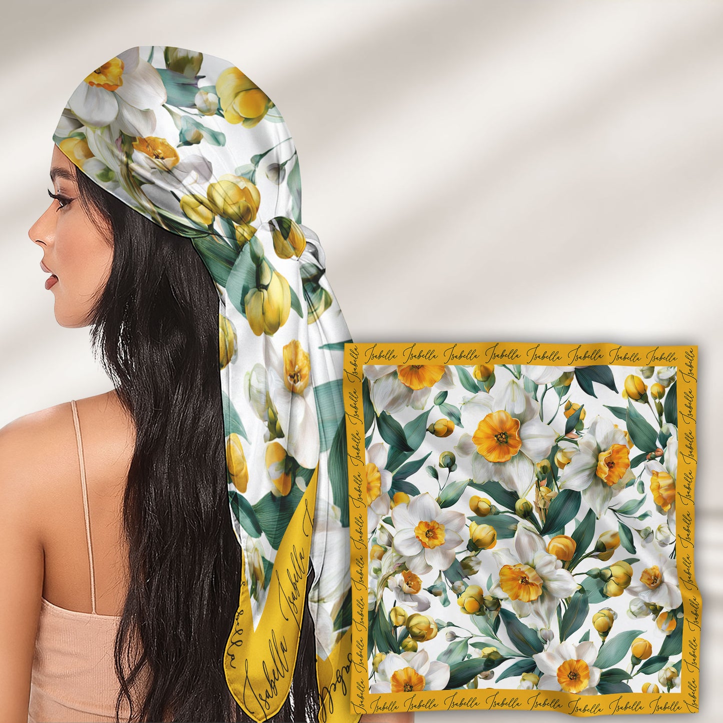 Gift For Her Daughter Friend Birthday Flower Self Gift - Personalized Satin Scarf