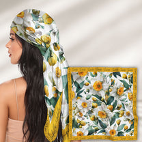 Gift For Her Daughter Friend Birthday Flower Self Gift - Personalized Satin Scarf