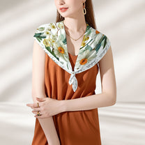 Gift For Her Daughter Friend Birthday Flower Self Gift - Personalized Satin Scarf