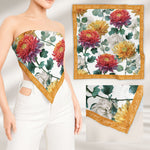 Gift For Her Daughter Friend Birthday Flower Self Gift - Personalized Satin Scarf