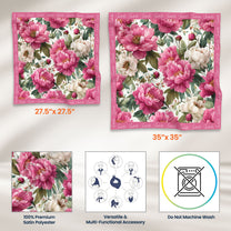 Gift For Her Daughter Friend Birthday Flower Self Gift - Personalized Satin Scarf