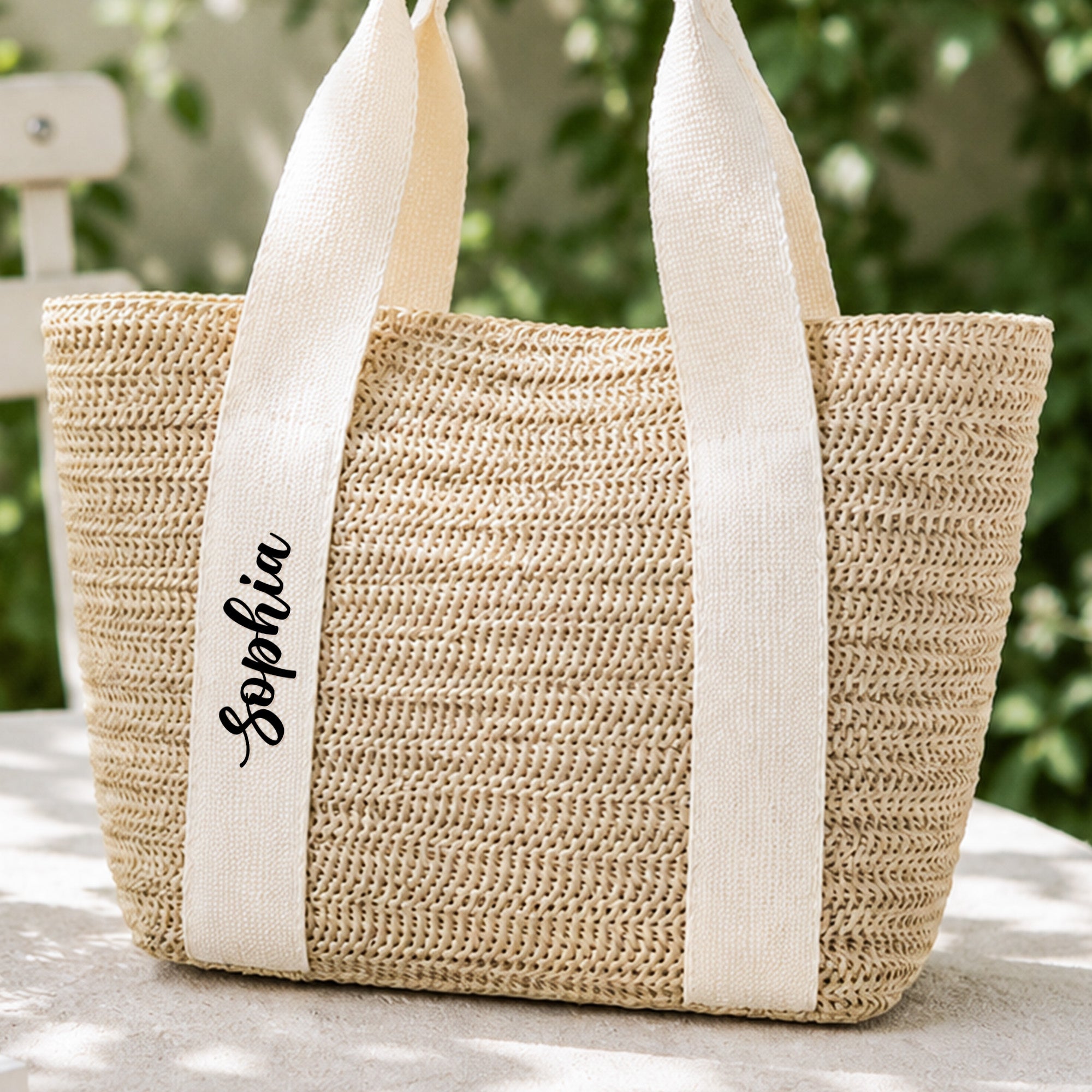 Gift For Her Summer Style - Personalized Straw Bag