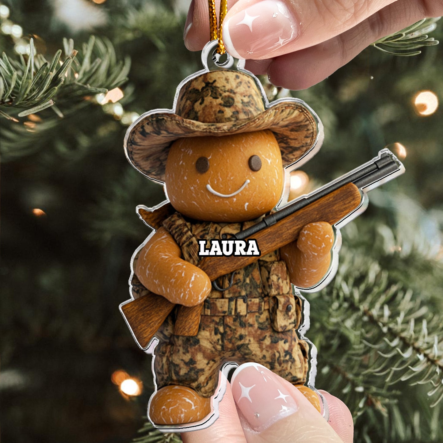 Gift For Hunting Lovers Gingerbread - Personalized Acrylic Ornament