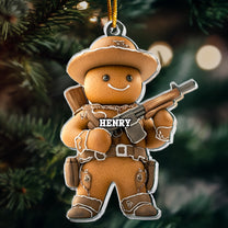 Gift For Hunting Lovers Gingerbread - Personalized Acrylic Ornament