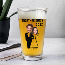 Gift For Husband Congrats On Being My Husband - Personalized Photo Beer Glass