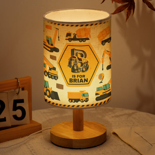 Gift For Kid Construction, Monster Truck, Unicorn Letter - Personalized Fabric Lamp