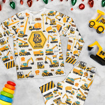 Gift For Kid Construction, Monster Truck, Unicorn Letter - Personalized Pajama Set