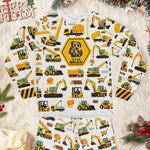 Gift For Kid Construction, Monster Truck, Unicorn Letter - Personalized Pajama Set