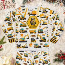 Gift For Kid Construction, Monster Truck, Unicorn Letter - Personalized Pajama Set