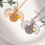 Gift For Loved Ones - Personalized Daisy Necklace With Hidden Message